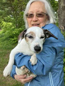 Ming Fontaine with her dog Abby